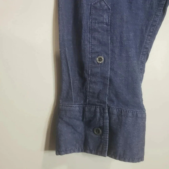 David Buffalo Bitton Blue Denim  Long Sleeve Button Down Shirt Size XL. - Picture 3 of 8